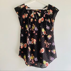 LC Polka Dot Floral Blouse